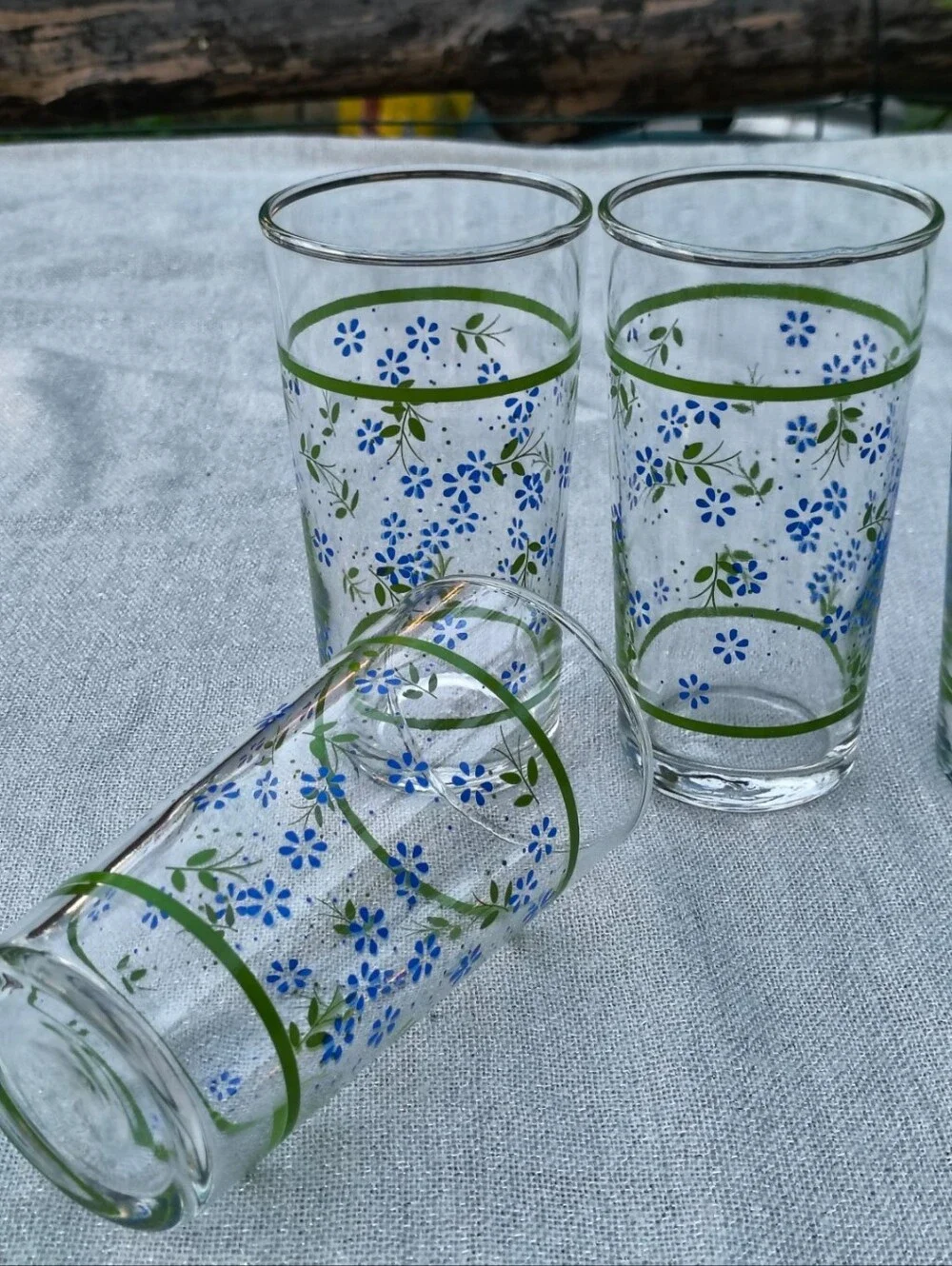 Set of 4 Vintage Ditzy Floral Drinking Glasses